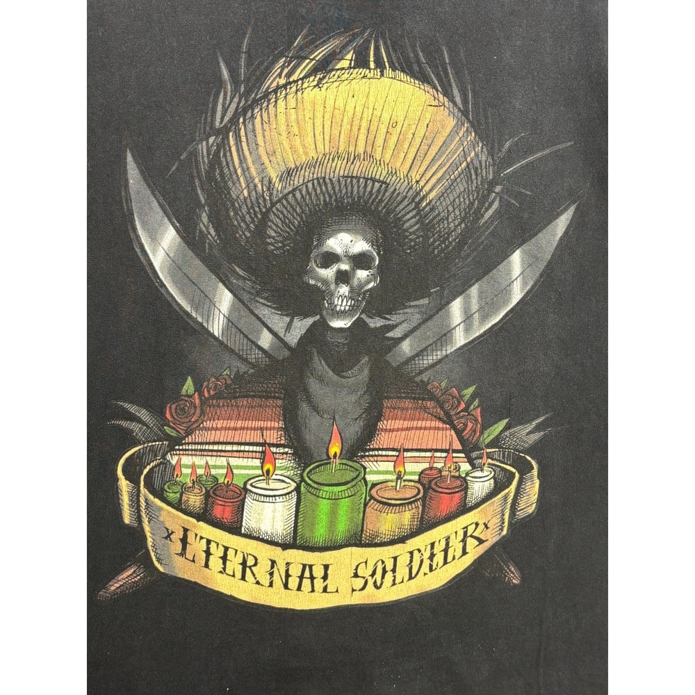 Eternal Soldier Skeleton T-Shirt Mens Black Short Sleeve 2XL Vintage Joker Brand